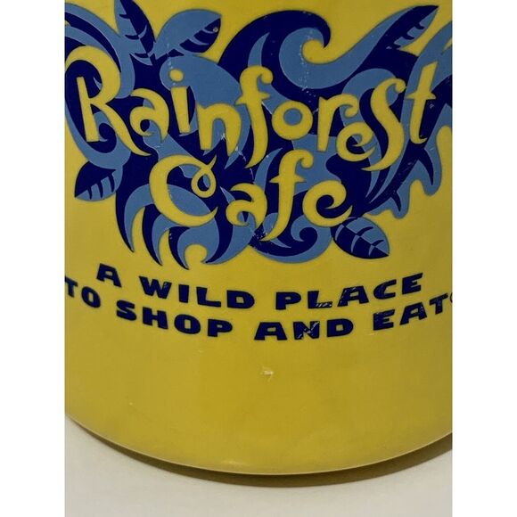 Vintage Rainforest Cafe Coffee Mug 1999 Yellow W/Logo Cup - Picture 7 of 7
